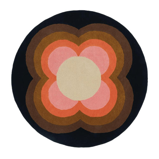 Orla Kiely Sunflower Round Rug Pink - MyHouse