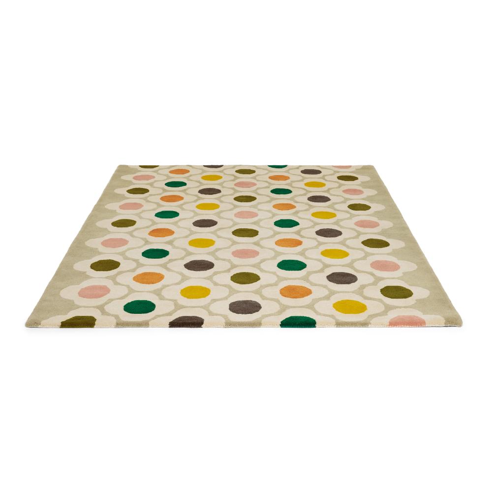 Spot Flower Wool Rug Multicolour angled image - MyHouse