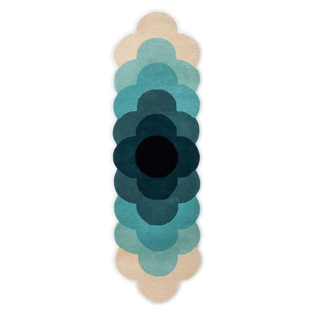 Orla Kiely Optical Flower Wool Runner Blue - MyHouse