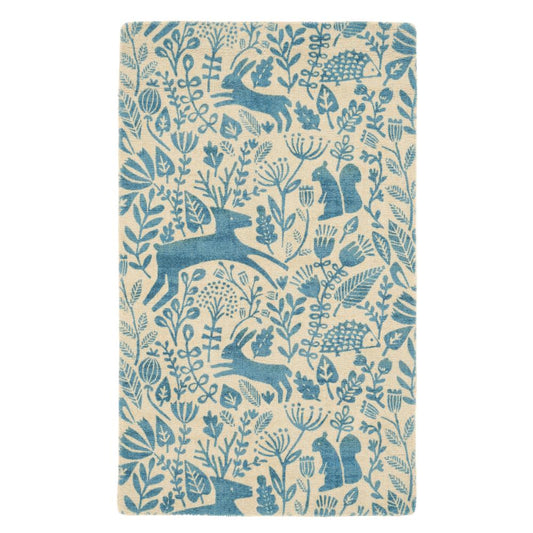 Scion Kelda Rug Cobalt - wool woodlands rug - MyHouse
