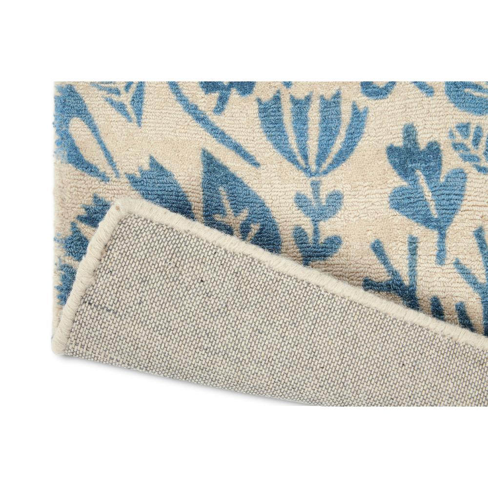 blue printed woodland creatures wool rug detailed image - MyHouse