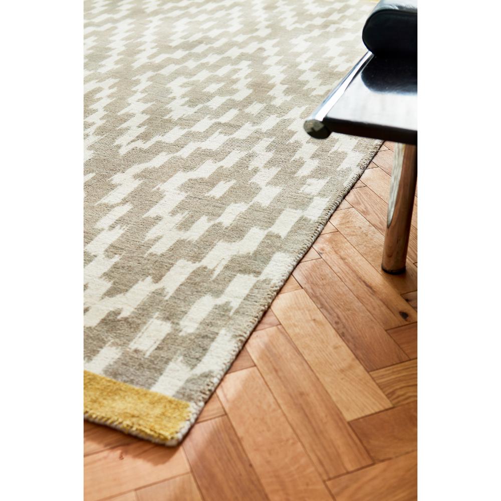 Grey geo diamond print Wool Rug detailed image - MyHouse