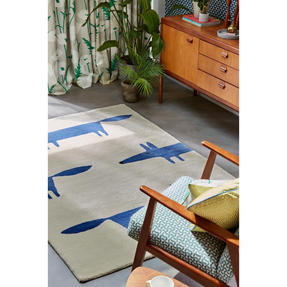 blue Fox printed kids wool Rug in sitting room - MyHouse