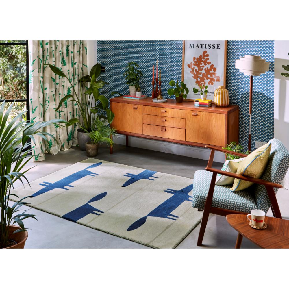 blue Fox printed kids wool Rug in sitting room - MyHouse