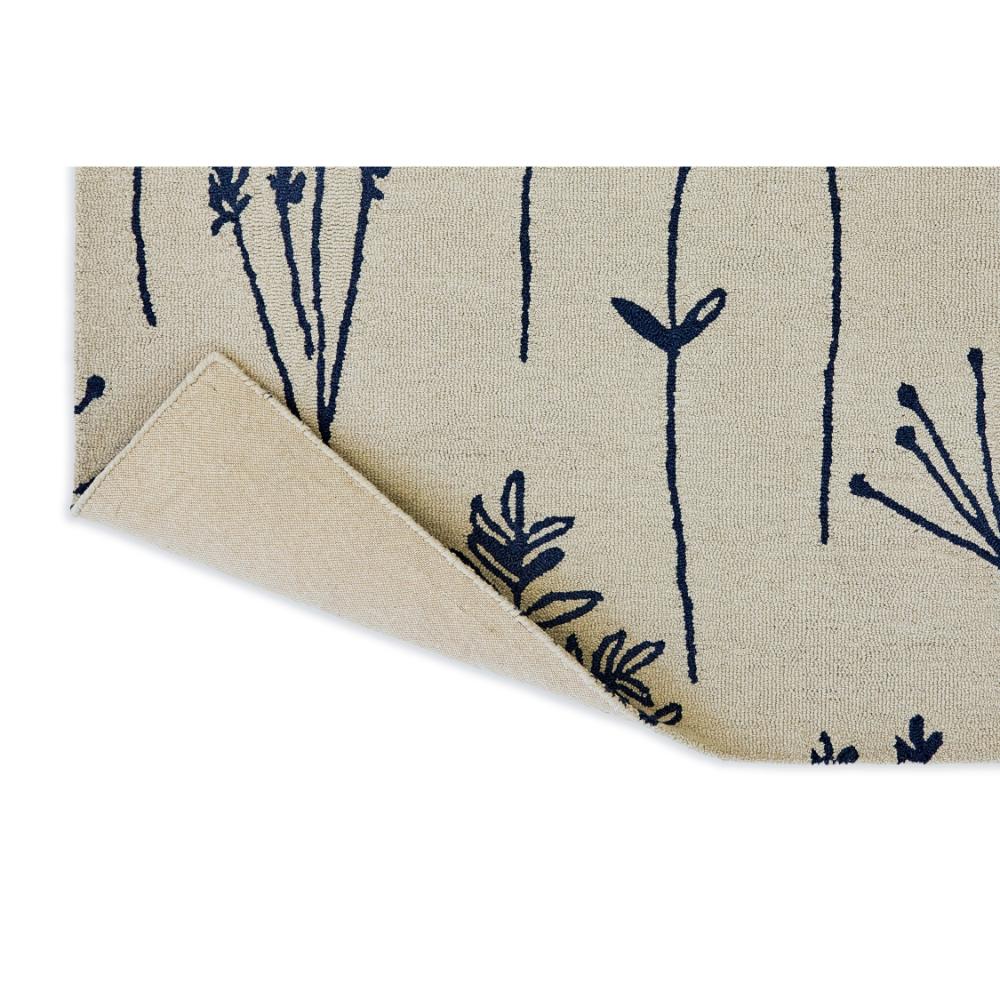 blue flower stem wool rug detailed image - MyHouse