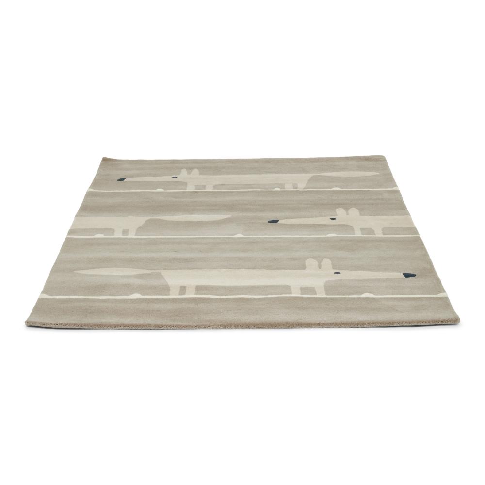 grey and white fox print wool rug detailed image - MyHouse