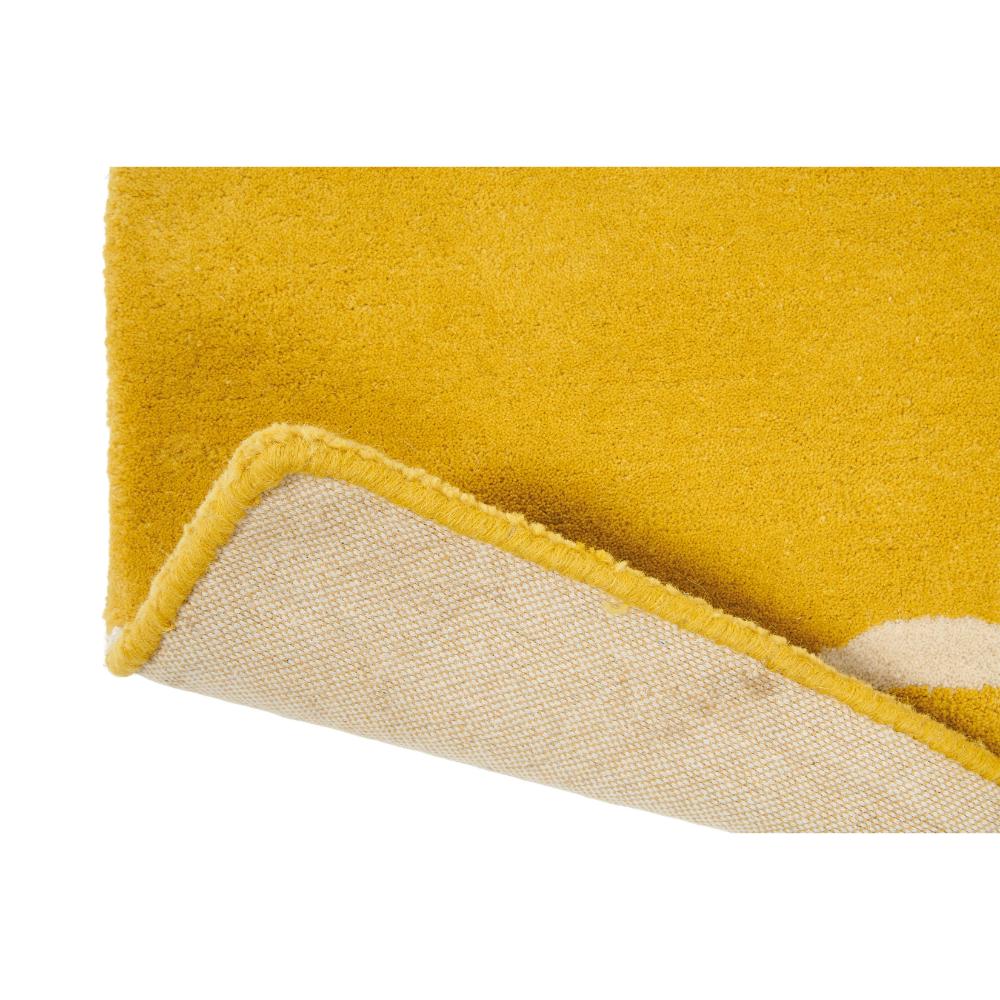 grey and yellow fox print wool rug detailed image - MyHouse