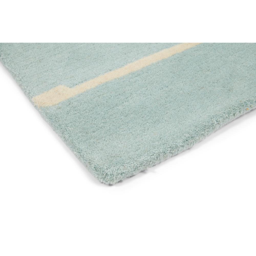 blue green and orange fox print wool rug detailed image - MyHouse