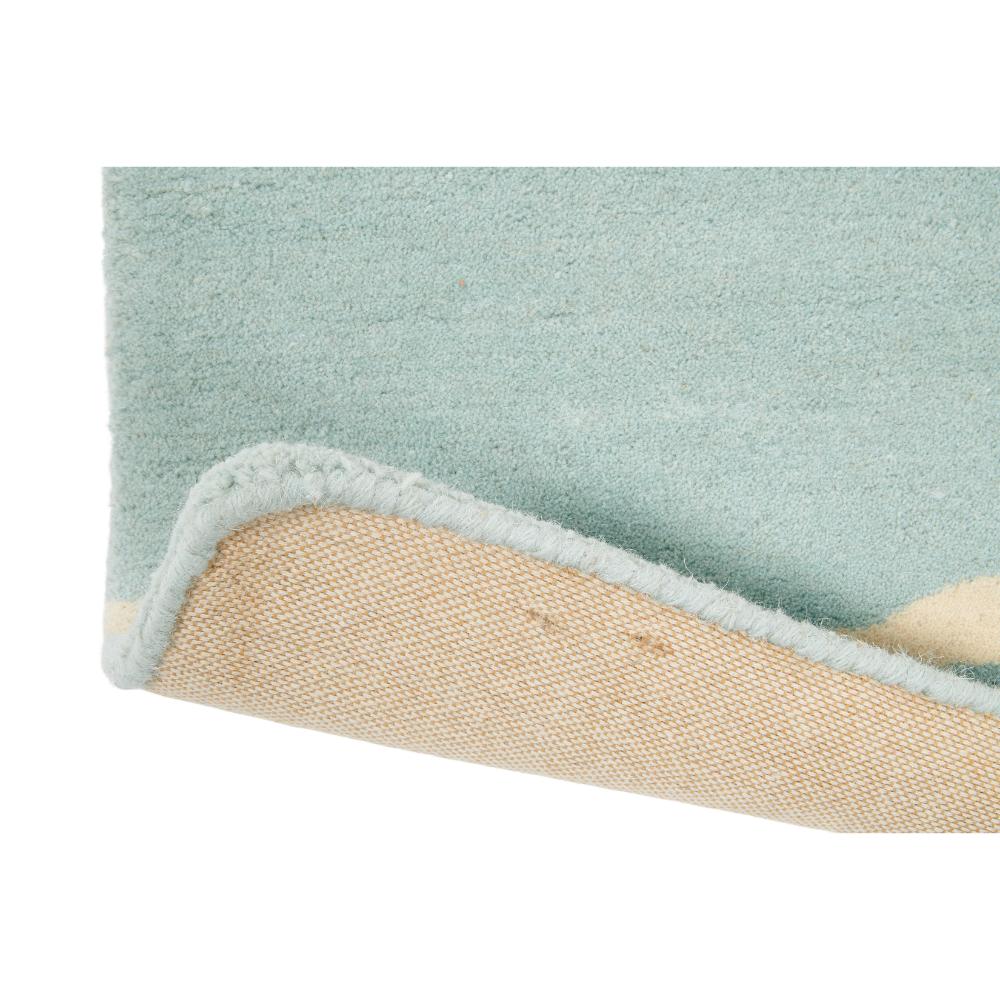 blue green and orange fox print wool rug detailed image - MyHouse