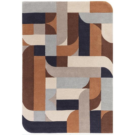 Asiatic Klotski Rug Terracotta