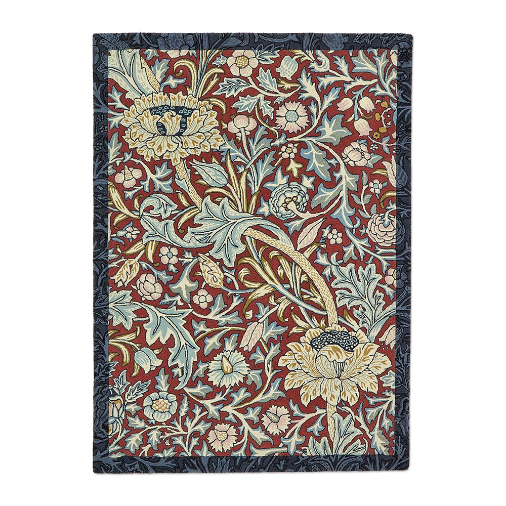 Morris & Co Trent Rug Madder Red/ Webb's Blue