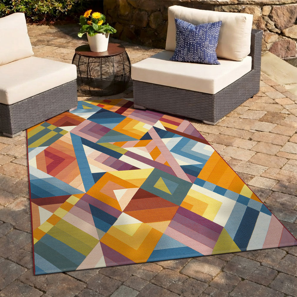 Rug Culture Vista Geo Outdoor Rug Multi
