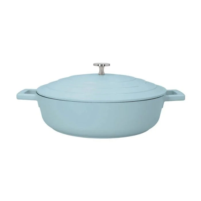 Mastercraft Shallow Casserole Dish Cast Aluminium 28cm Sky Blue