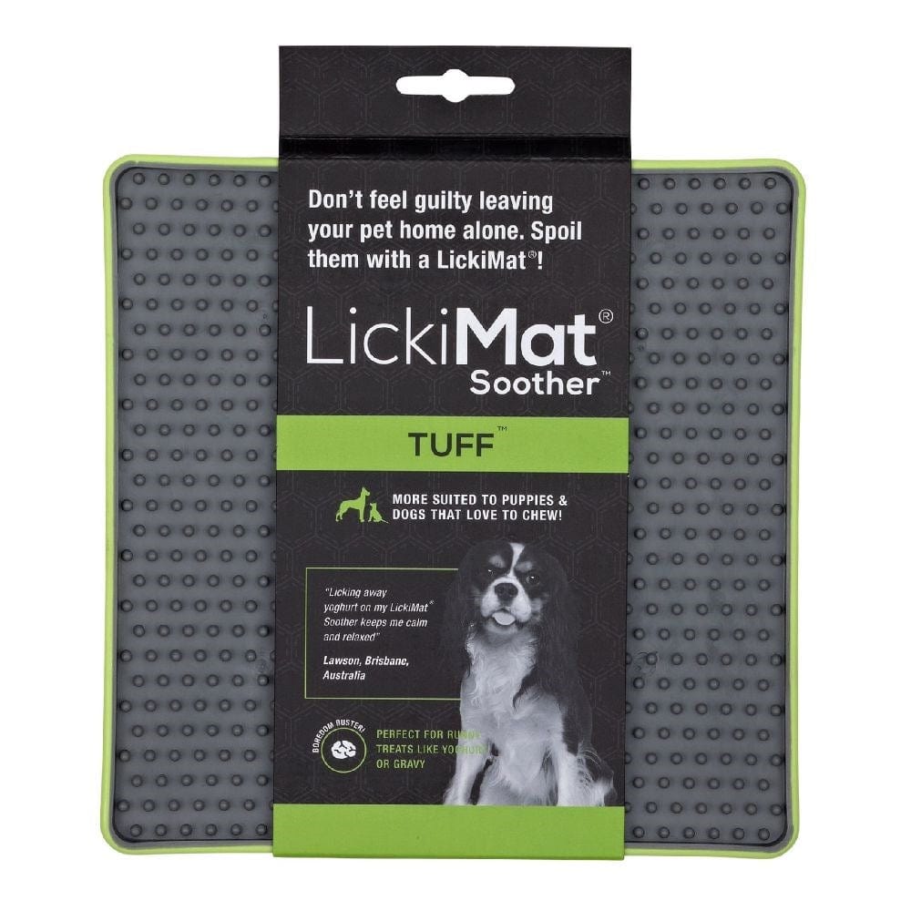 Lickimat Soother Tuff Slow Feeder Mat for Dogs Green