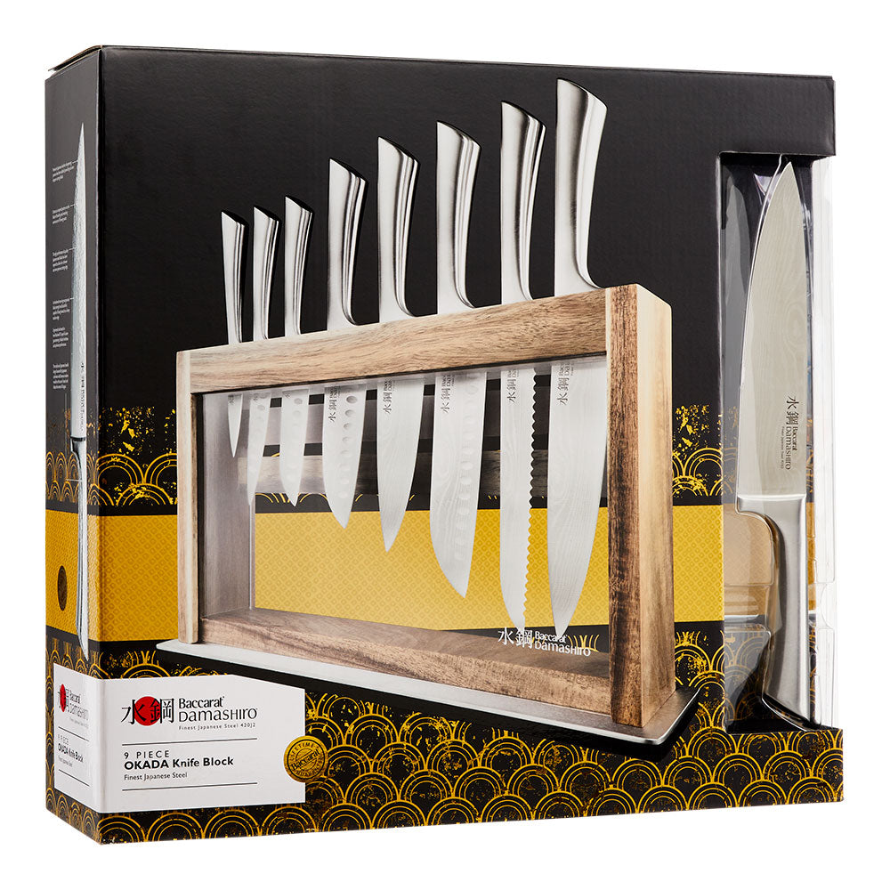 Baccarat Damashiro Okada 9 Piece Knife Block