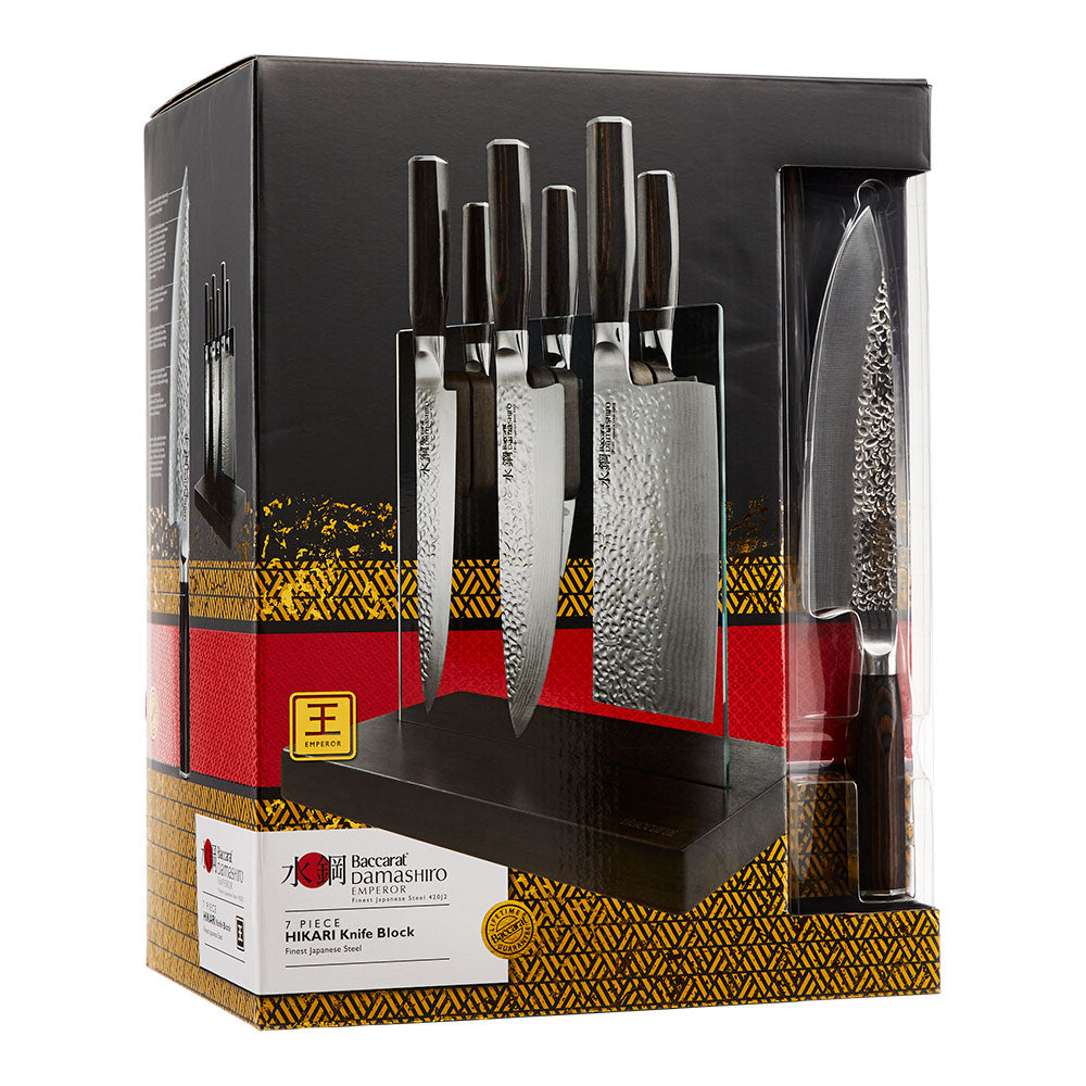 Baccarat Damashiro EMPEROR Hikari 7 Piece Knife Block