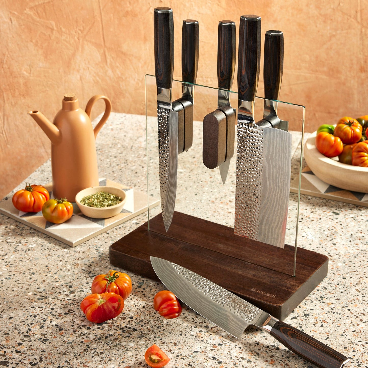 Baccarat Damashiro EMPEROR Hikari 7 Piece Knife Block