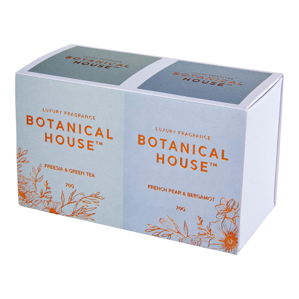 Botanical House 2 Pack Candles - Pear & Bergamot/Freesia & Green Tea