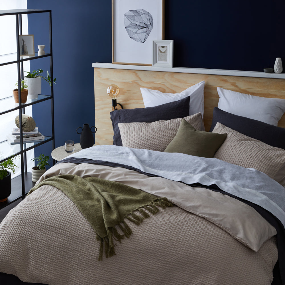 Waffle Quilt Cover Set Birch