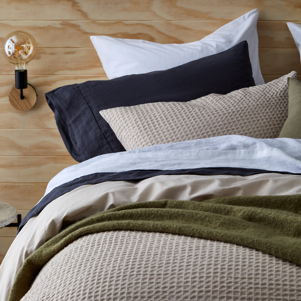 Waffle Quilt Cover Set Birch