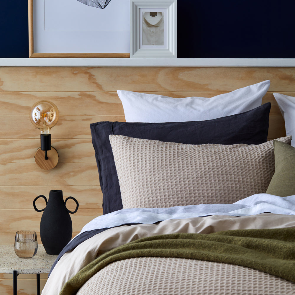 Waffle Quilt Cover Set Birch