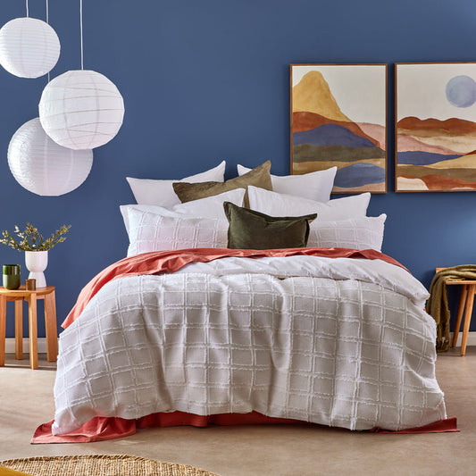 Jude Quilt Cover Set White