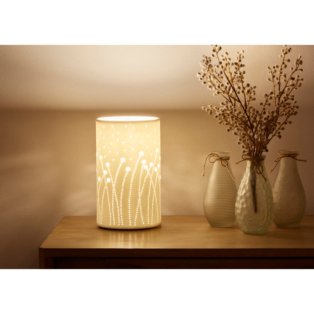 Emporium Cylinder Cut Out Lamp White