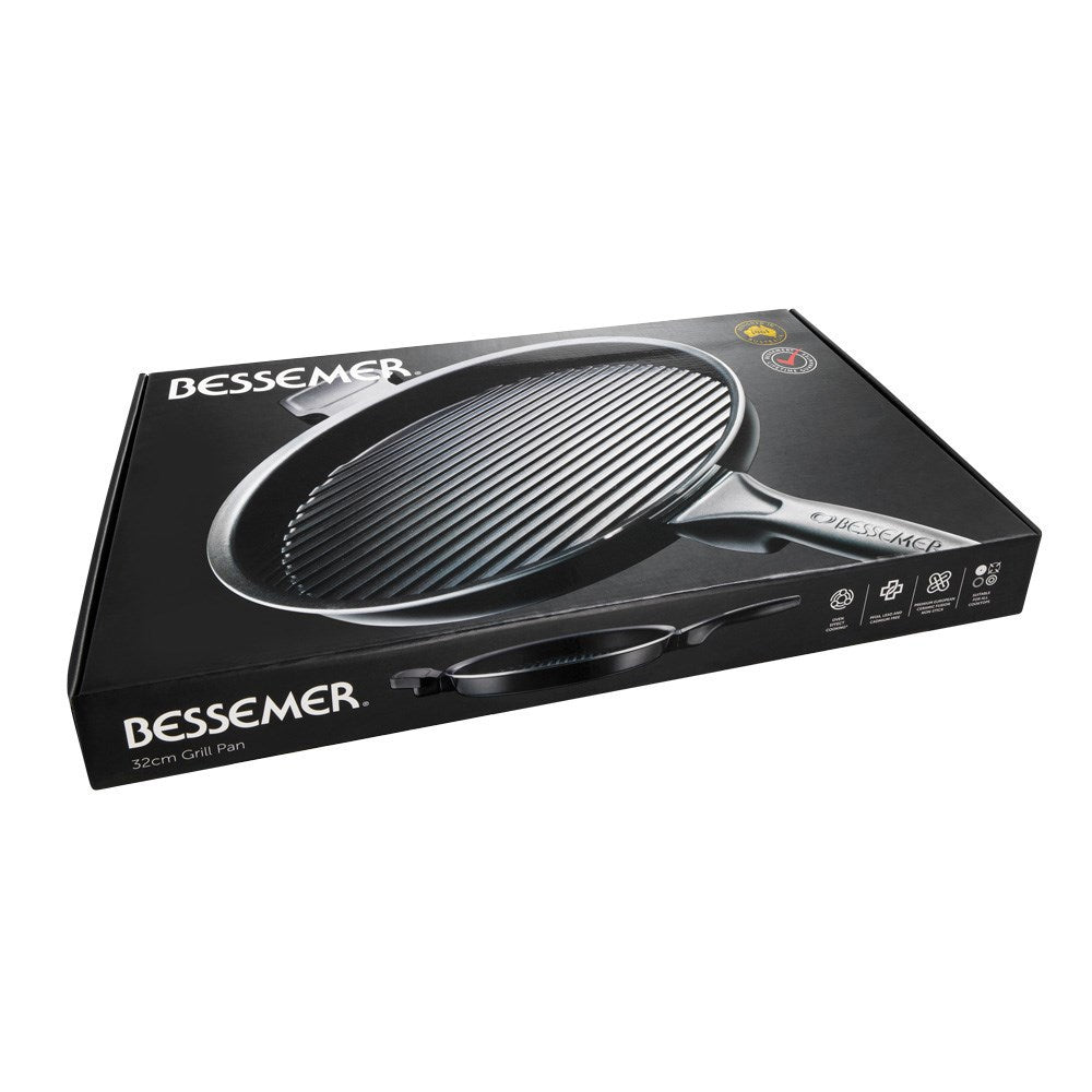 Bessemer Non Stick Grill Pan 32cm Black