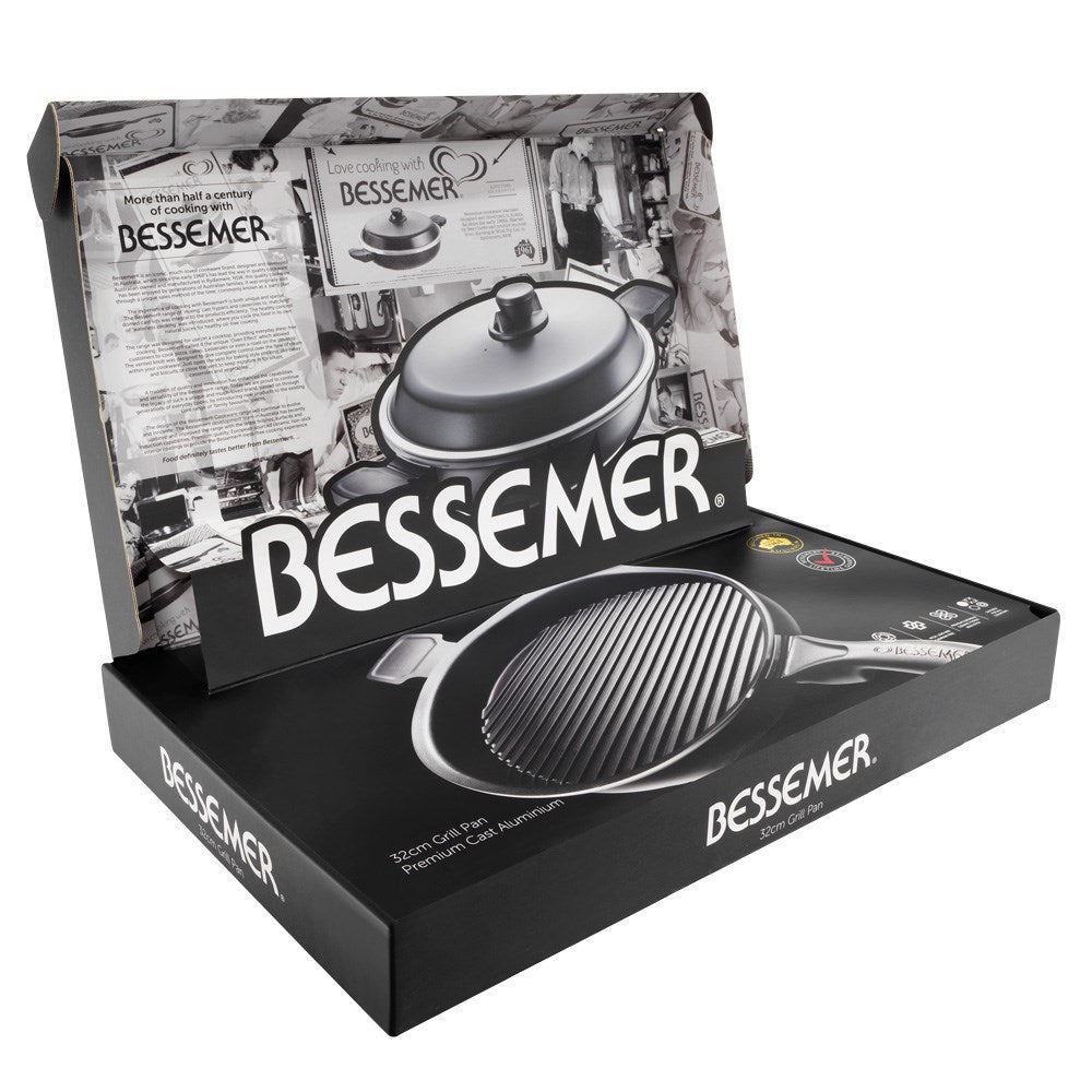 Bessemer Non Stick Grill Pan 32cm Black