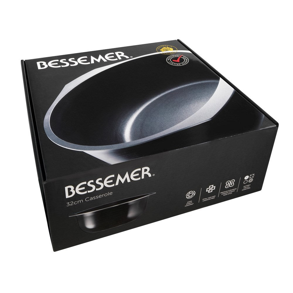 Bessemer Non Stick Casserole 32cm Black