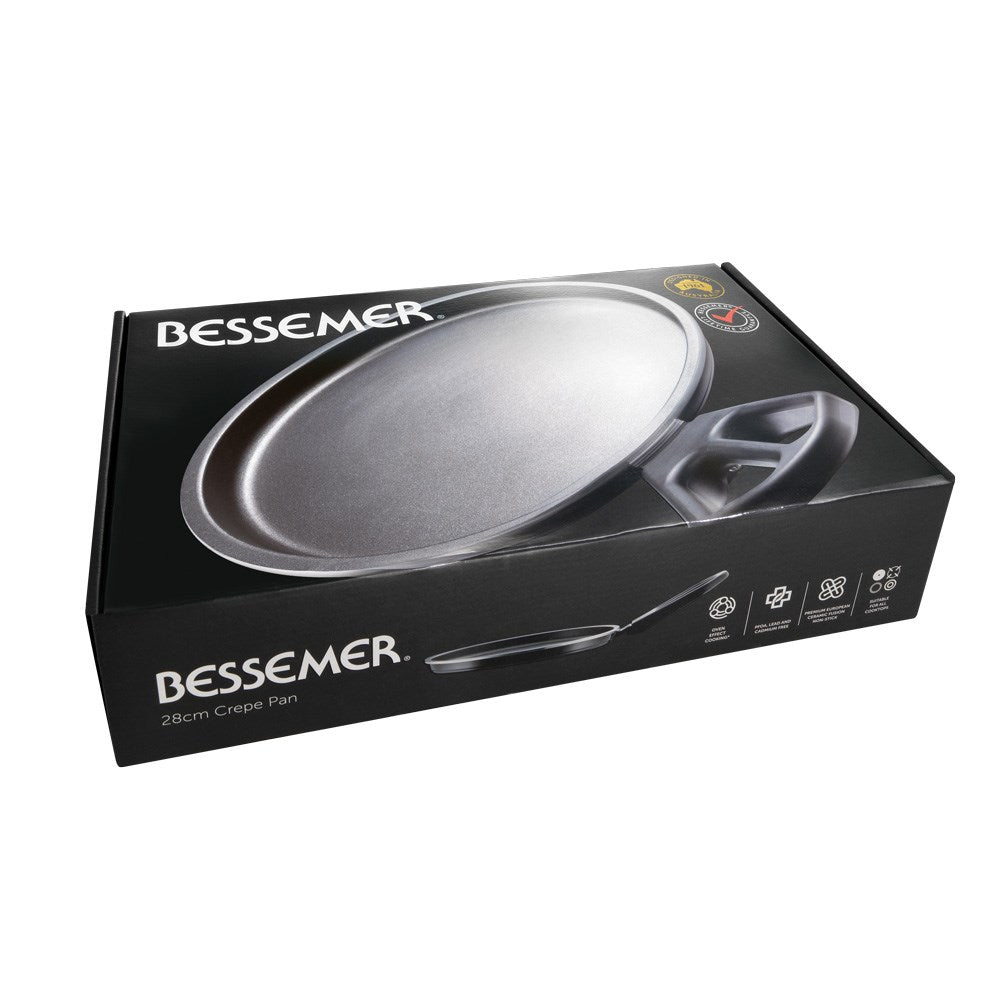 Bessemer Non Stick Crepe Pan 28cm Black