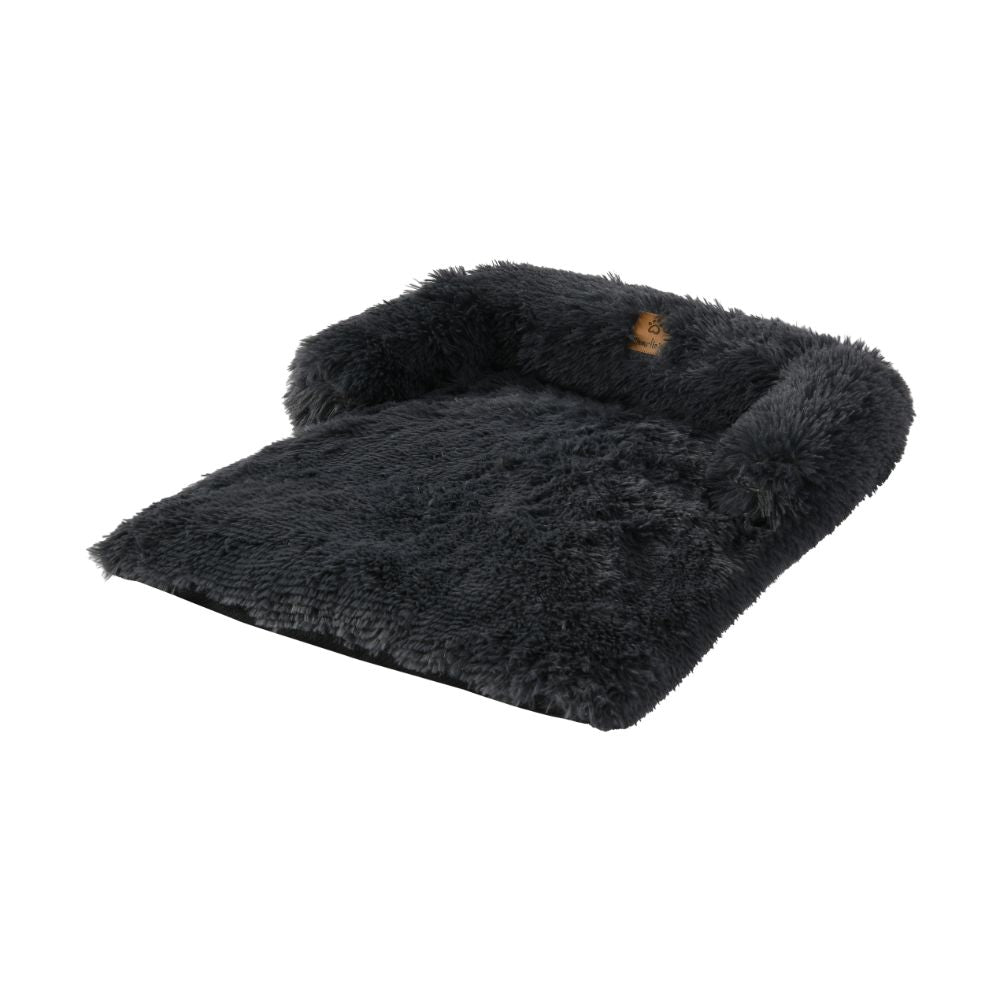 Charlie's Shaggy Faux Fur Bolster Sofa Protector Calming Dog Bed