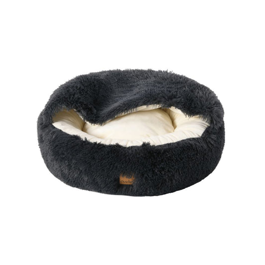 Charlie's Snoodie Hooded Calming Dog Bed Charcoal