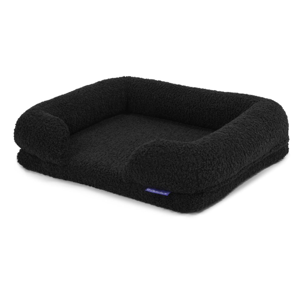 Charlie's Teddy Fleece Orthopedic Memory Foam Sofa Dog Bed with Bolster