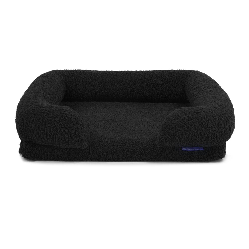 Charlie's Teddy Fleece Orthopedic Memory Foam Sofa Dog Bed with Bolster