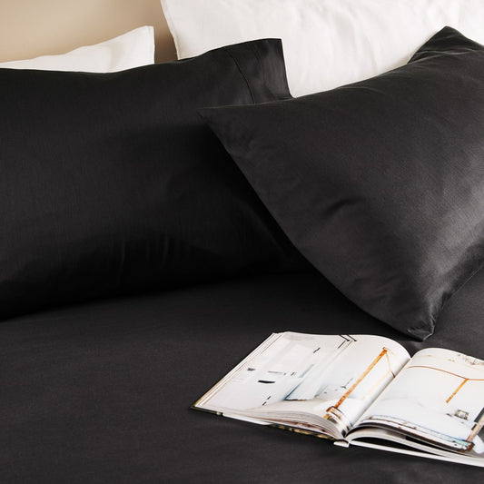 Riley Bamboo Cotton Fitted Sheet Graphite