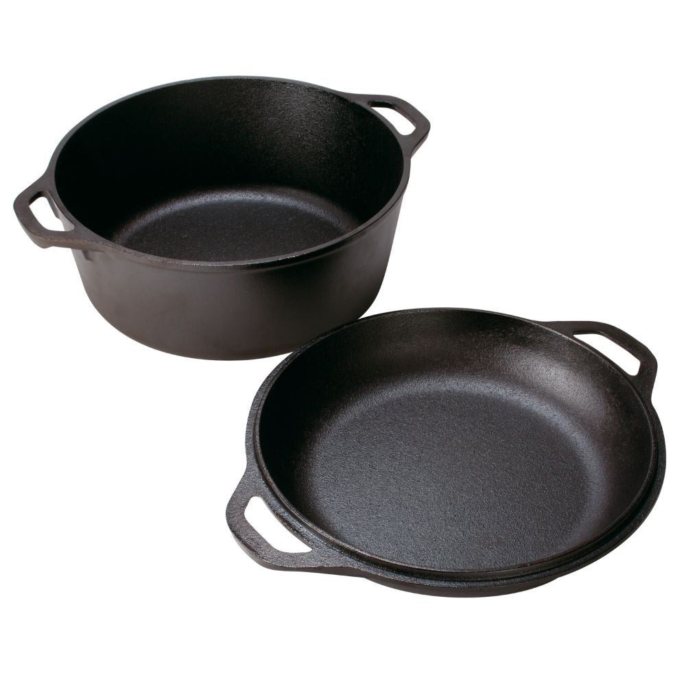 Lodge Logic Cast Iron Double Dutch Oven 4.7L