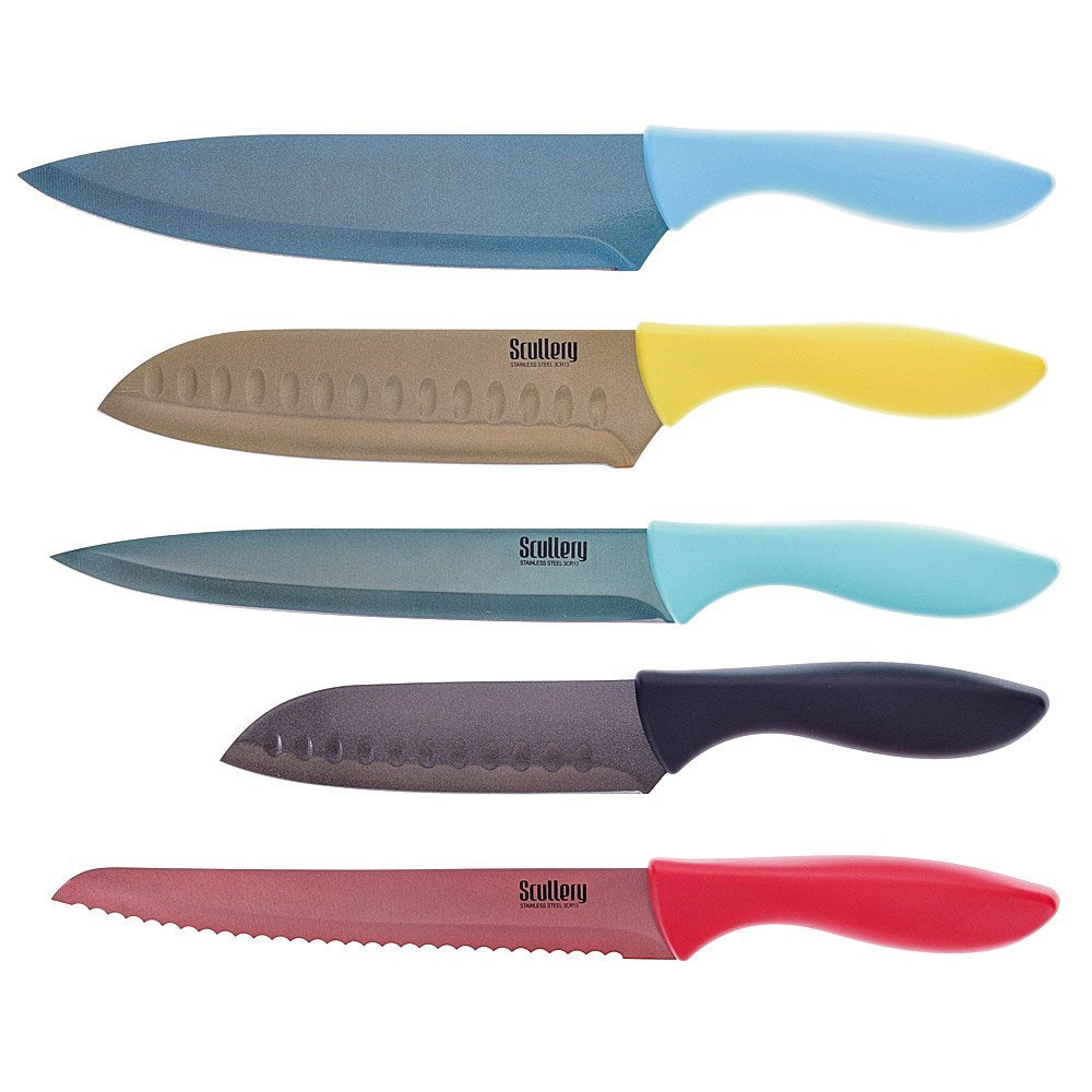 Scullery Kolori 5 Piece Kitchen Knife Set Multicolour