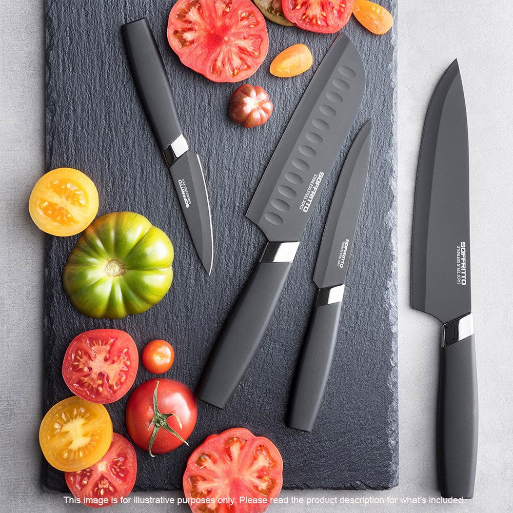 Soffritto 5 Piece Antibacterial Stainless Steel Kitchen Knife Set