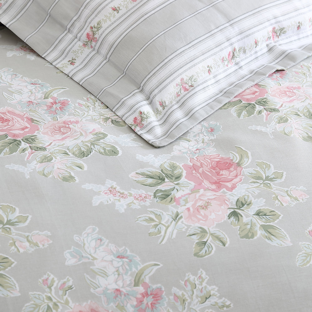 Laura Ashley Melany Quilt Cover Set Pink/Grey