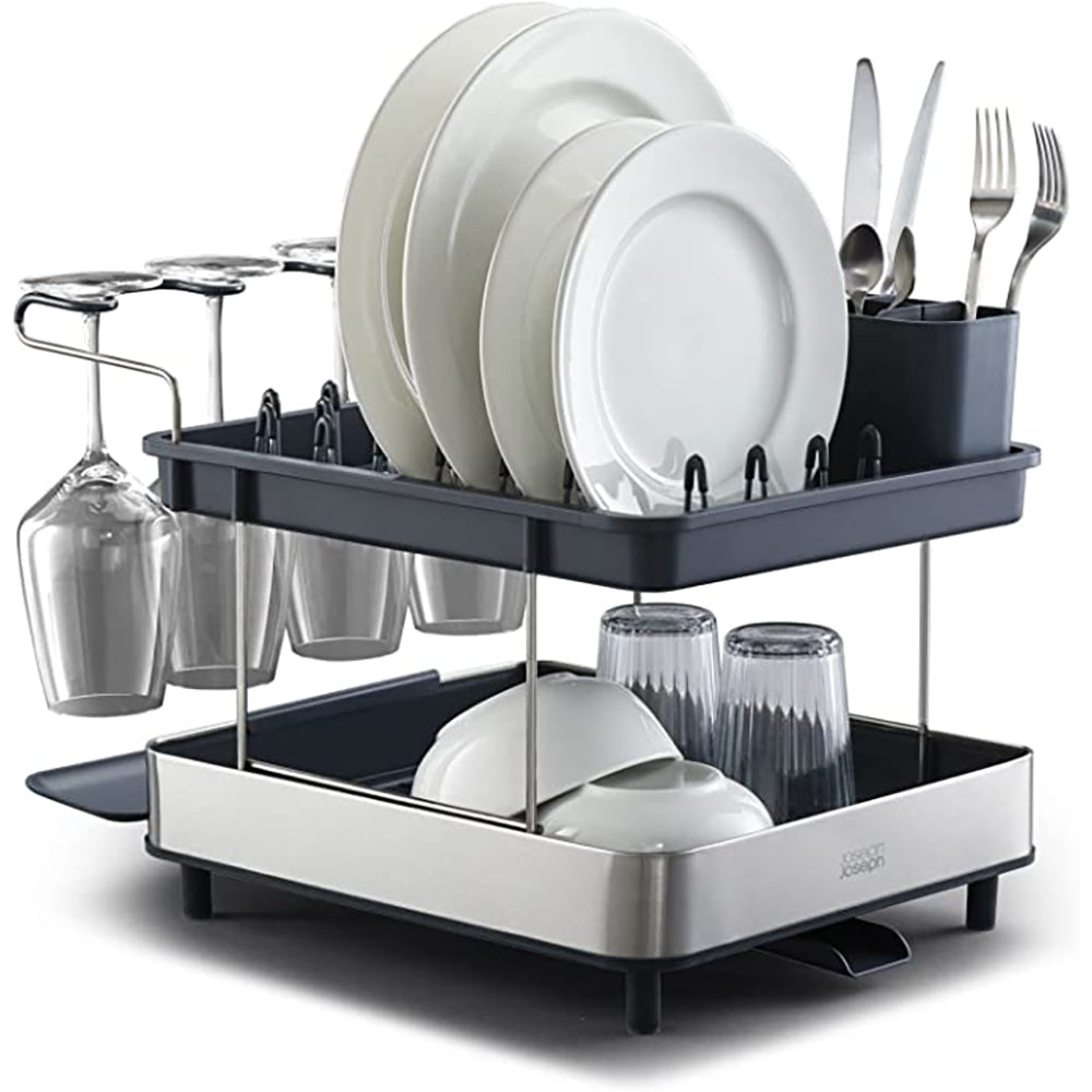 Joseph Joseph Excel Steel 2-tier Dish Rack Grey