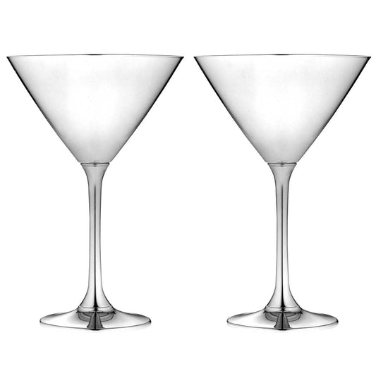 Tempa Aurora Set of 2 Martini Glasses Silver