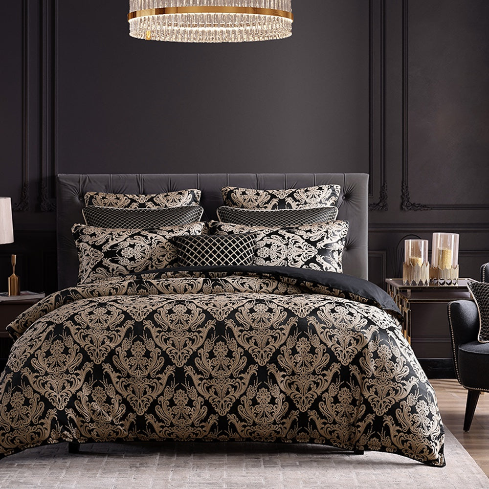 Logan & Mason Vercelli Quilt Cover Set Noir