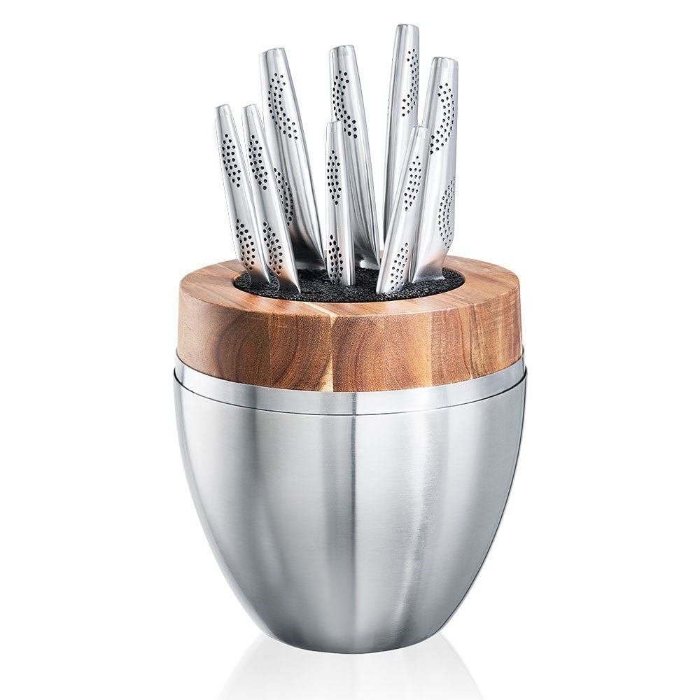 THE EGG by Baccarat iD3 9 Piece Stainless Steel Knife Block