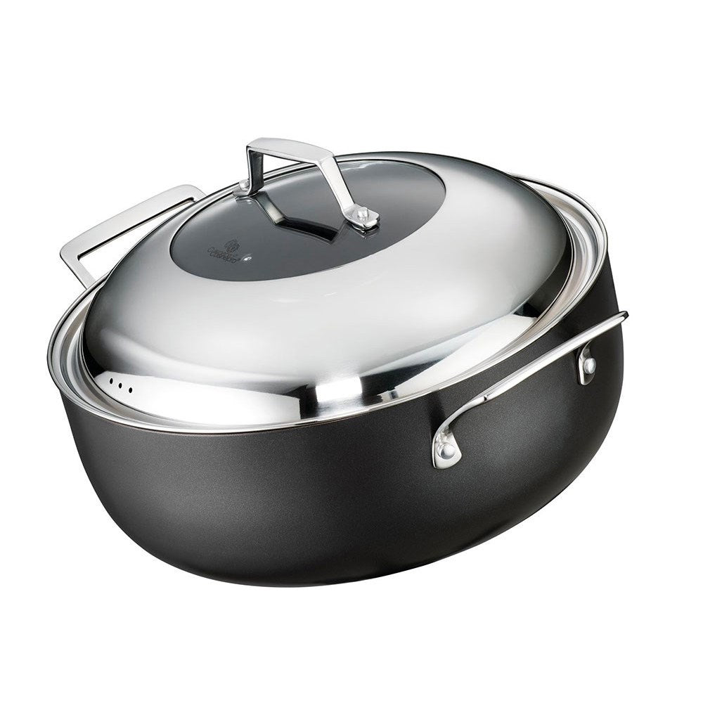 Cuisine::pro Diamond 9 Hard Anodised Round Roaster with Lid 32cm