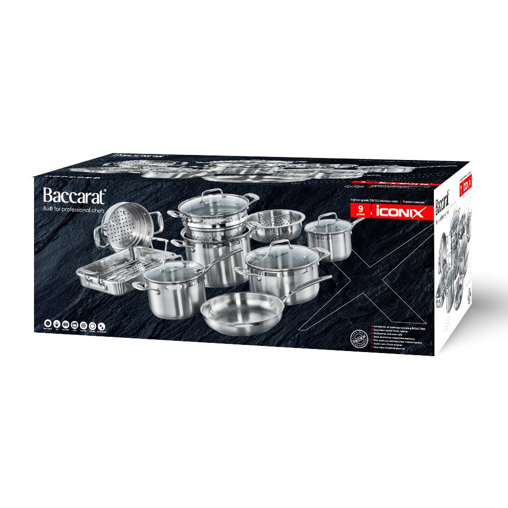 Baccarat iconiX 9 Piece Stainless Steel Cookware Set