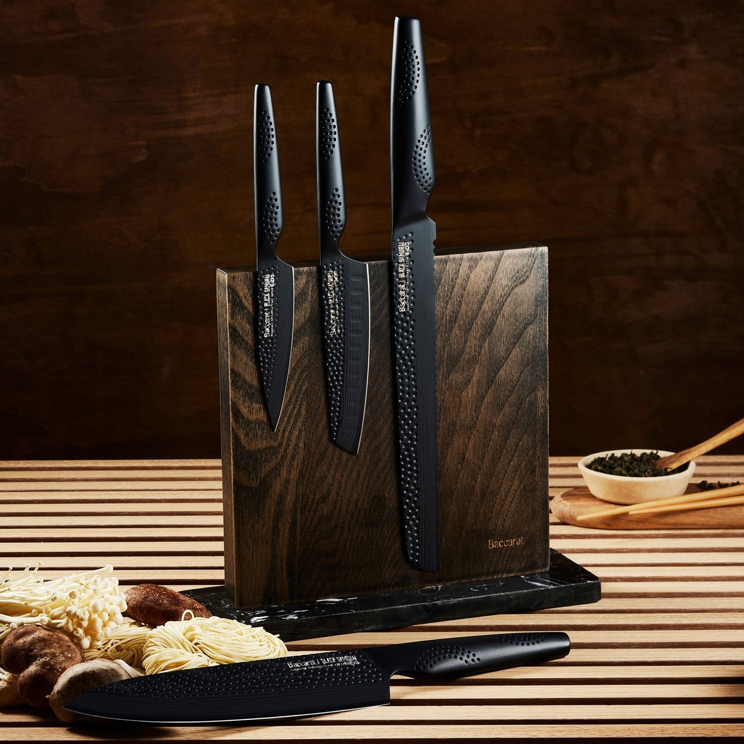 Baccarat iD3 BLACK SAMURAI 5 Piece Ona Knife Block Set