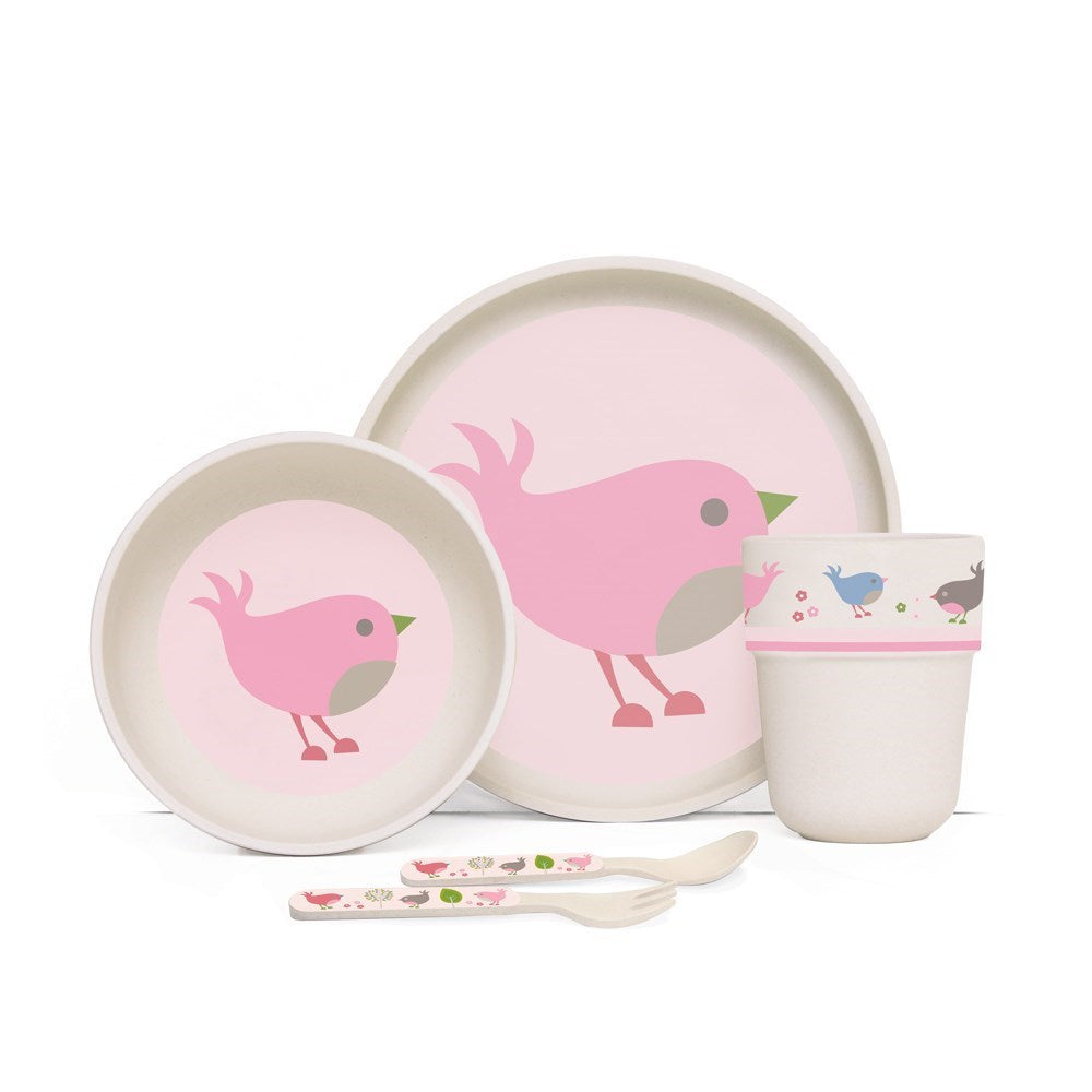 Penny Scallan Chirpy Bird Bamboo Kids Meal Set with Cutlery