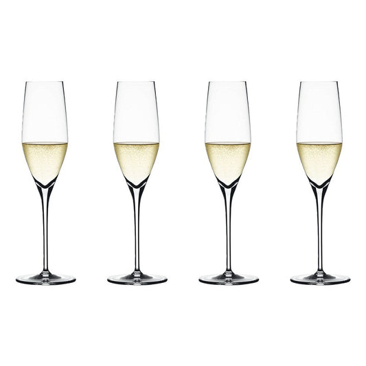 Spiegelau Authentis 4 Piece Crystal Glass Champagne Flute Set