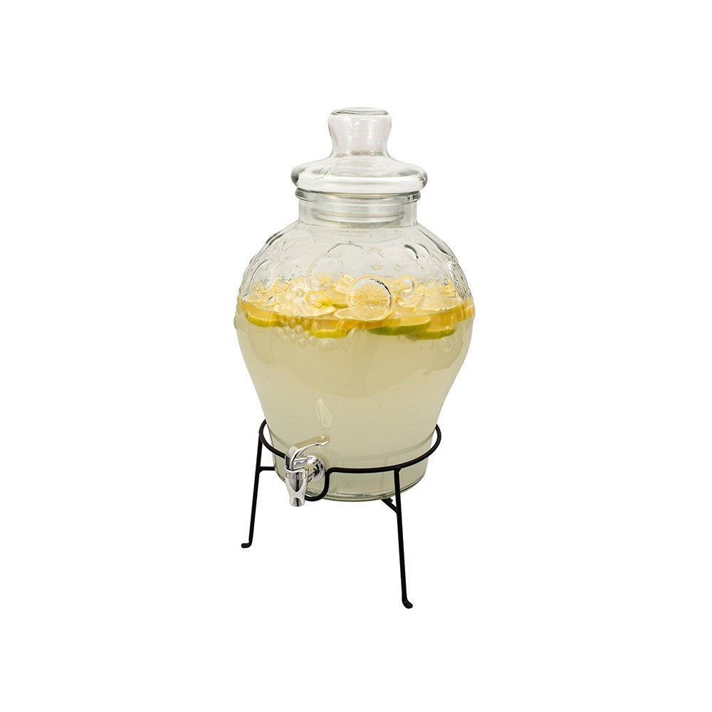 Serroni Glass Beverage Dispenser with Stand